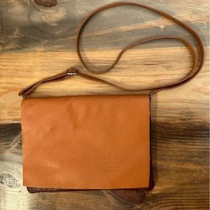 Genuine Italian Leather Fold Over Bag